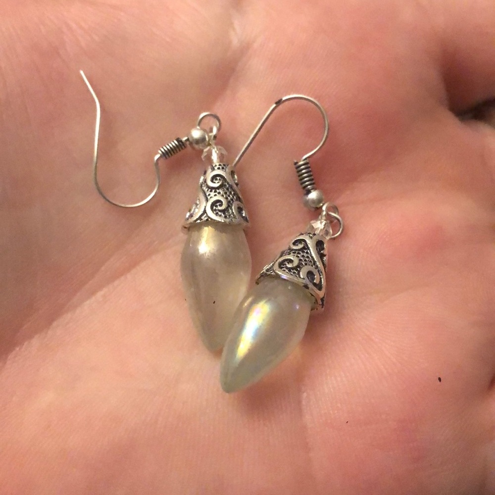 Rainbow Moonstone drop earrings